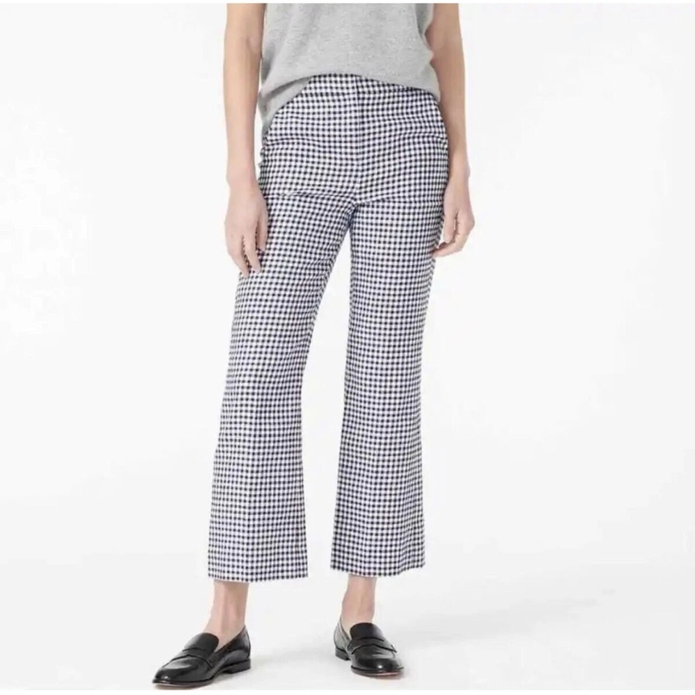 J Crew Hayden Gingham Linen Blend Pants size 6